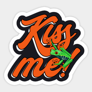 Kiss me Frog Sticker